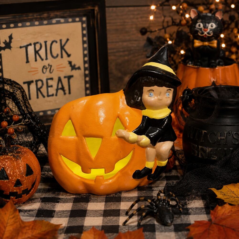 Halloween Candle Holder Pumpkin Jack-o-lantern Witch Tealight Votive